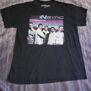 NSYNC Its Gonna Be Me Graphic T-Shirt Mens Medium Black Boy Band Pop 2000s Tee